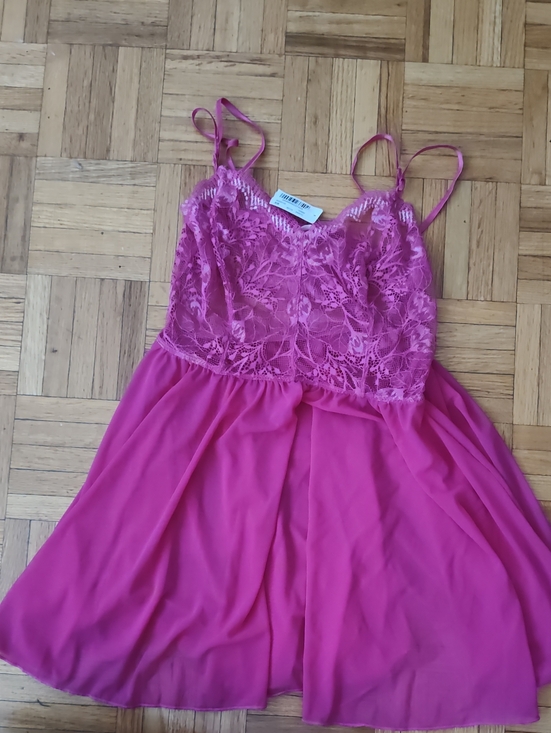La Vie En Rose Other - La Vie En Rose Fuchsia Lace-Front Chemise
